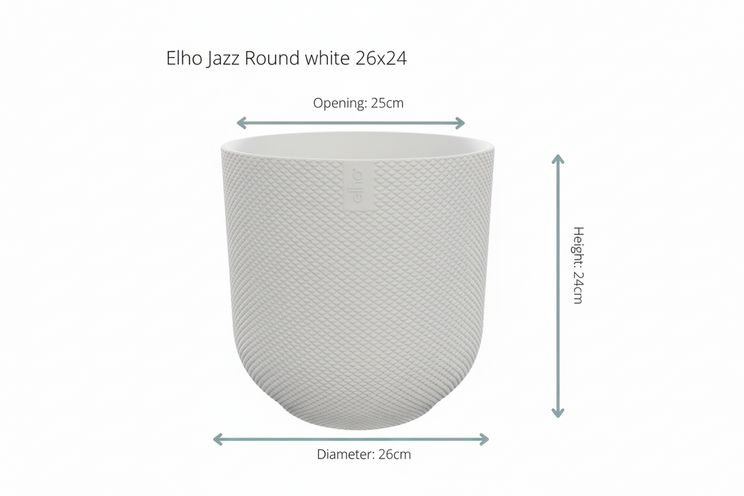 Topf Elho Jazz Round weiß - Blumentopf Zimmerpflanze - Pflanzentopf