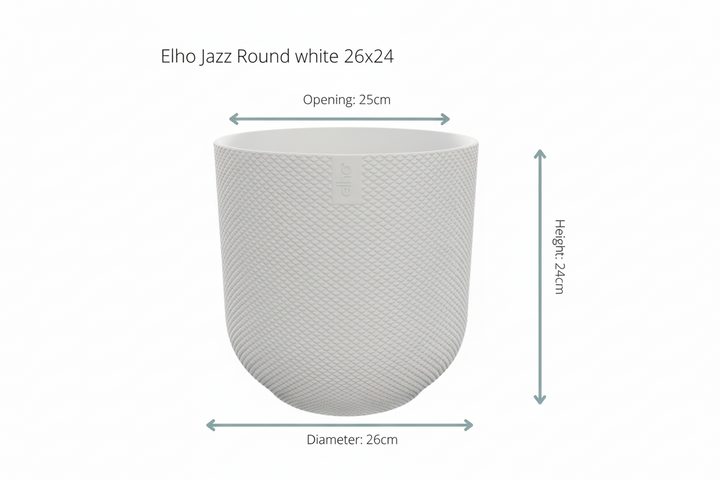 Topf Elho Jazz Round weiß - Blumentopf Zimmerpflanze - Pflanzentopf