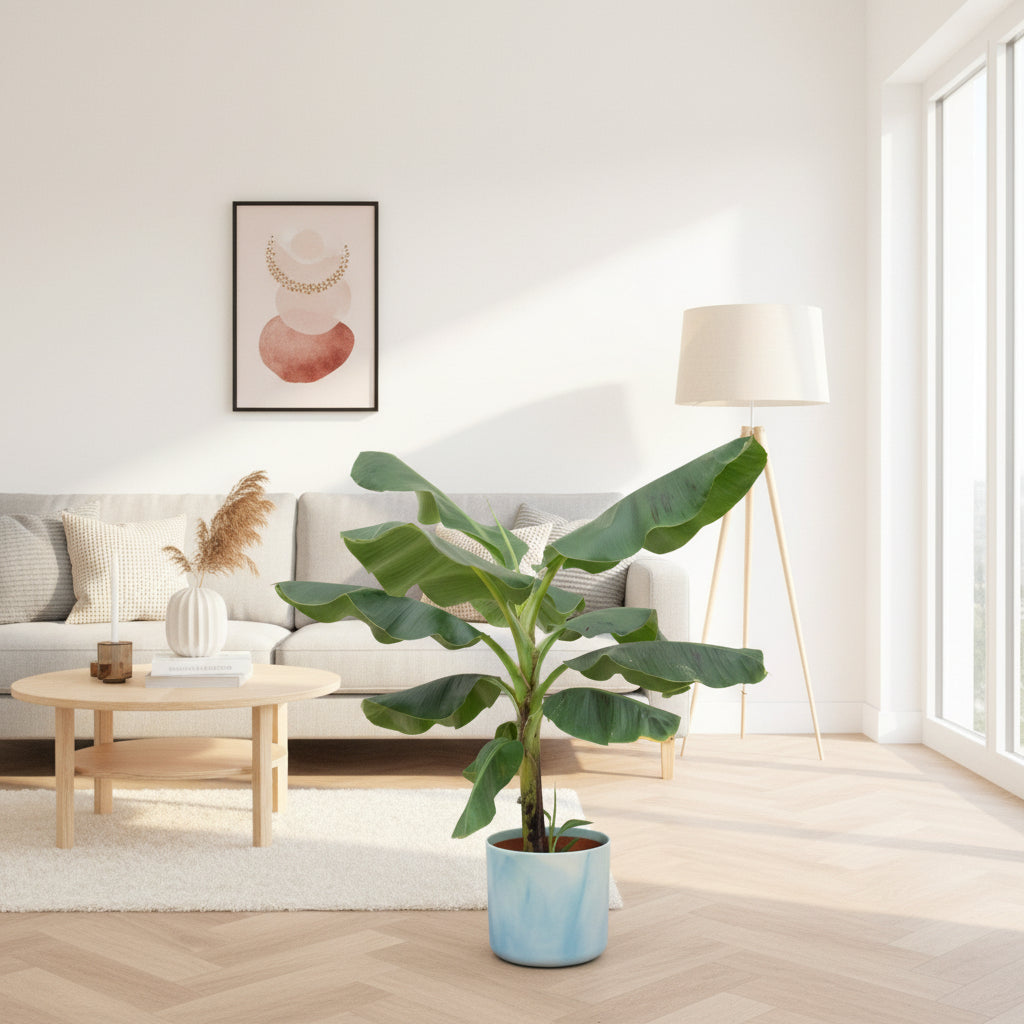 Kombi-Angebot - Bananenpflanze (Musa) inklusive Elho Ocean Round - 100cm