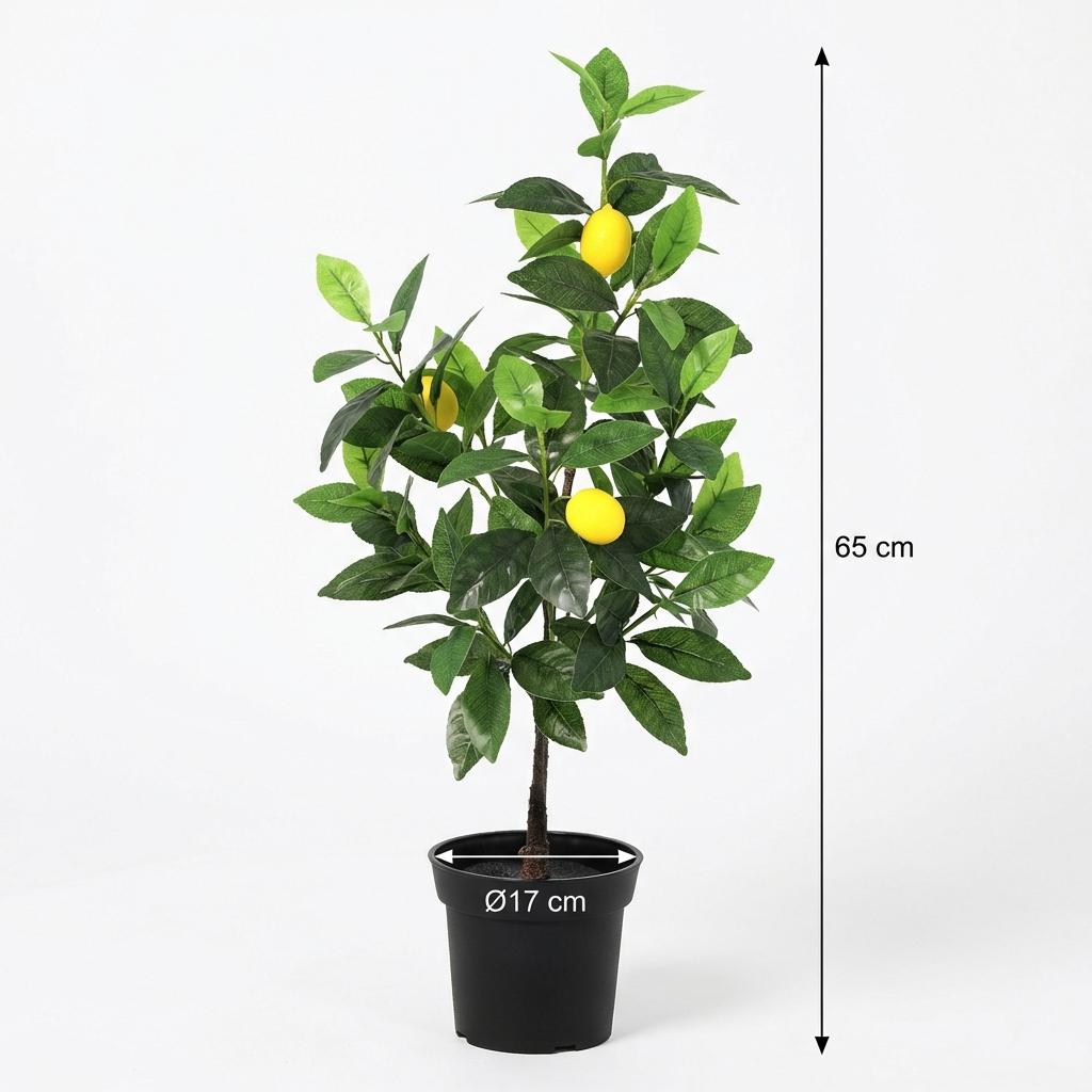 Zitronenbaum – 65 cm – Kunstpflanze – Unechte Pflanze für den Innenbereich