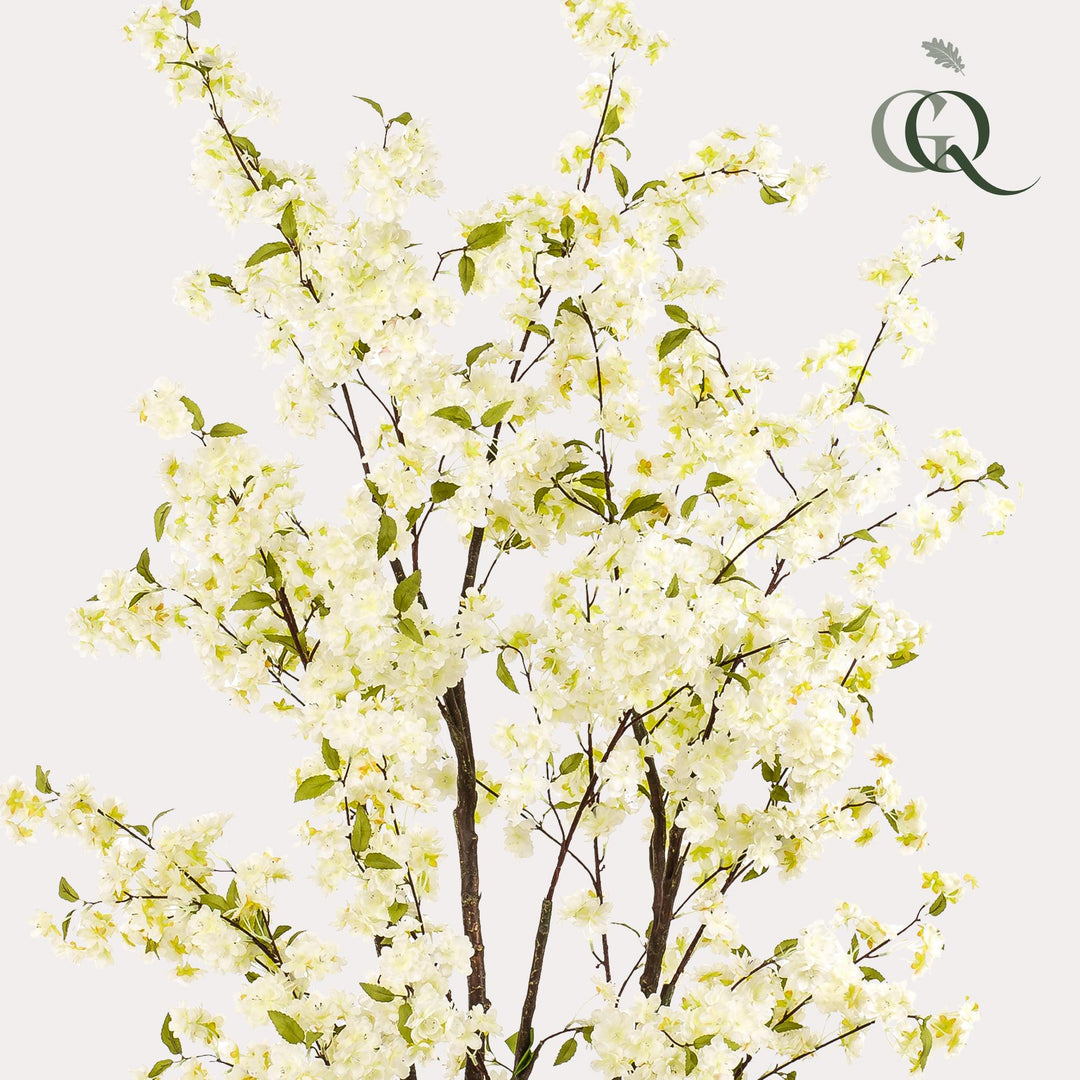 Kunstpflanze - Prunus - Kirschblüte - Weiß - 210cm | Kaufen