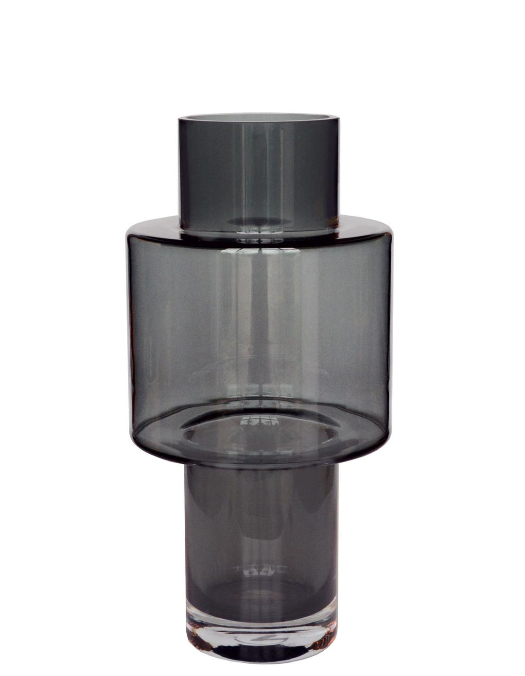 Glasvase Juba Grau – H40 x Ø20cm | Blumentopf Glas Größe M