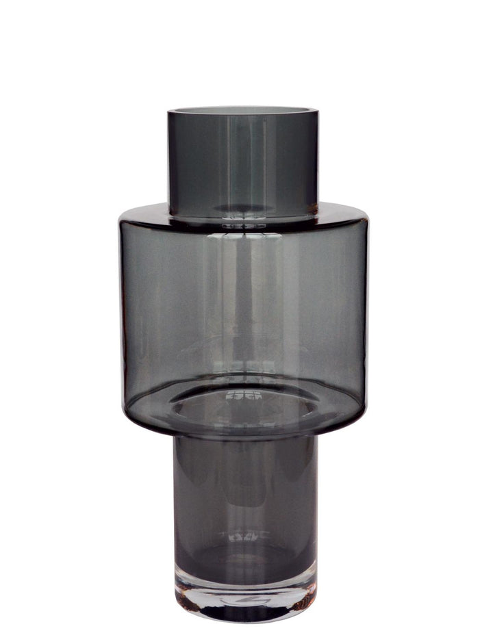 Glasvase Juba Grau – H40 x Ø20cm | Blumentopf Glas Größe M