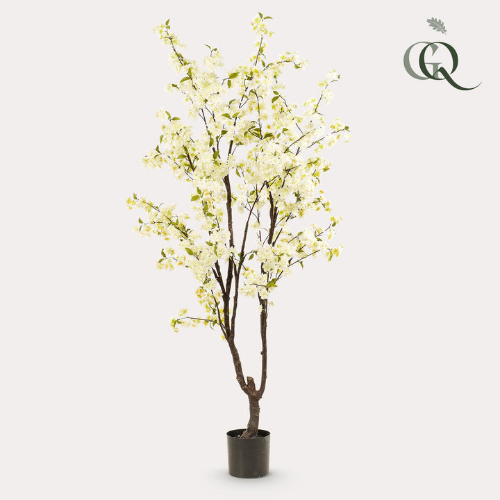 Kunstpflanze - Prunus - Kirschblüte - Weiß - 210cm | Kaufen