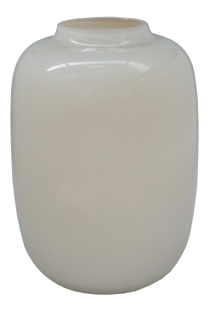 Glasvase Arctic Ivory – 35 cm hoch | Blumentopf für Zimmerpflanzen – Größe M