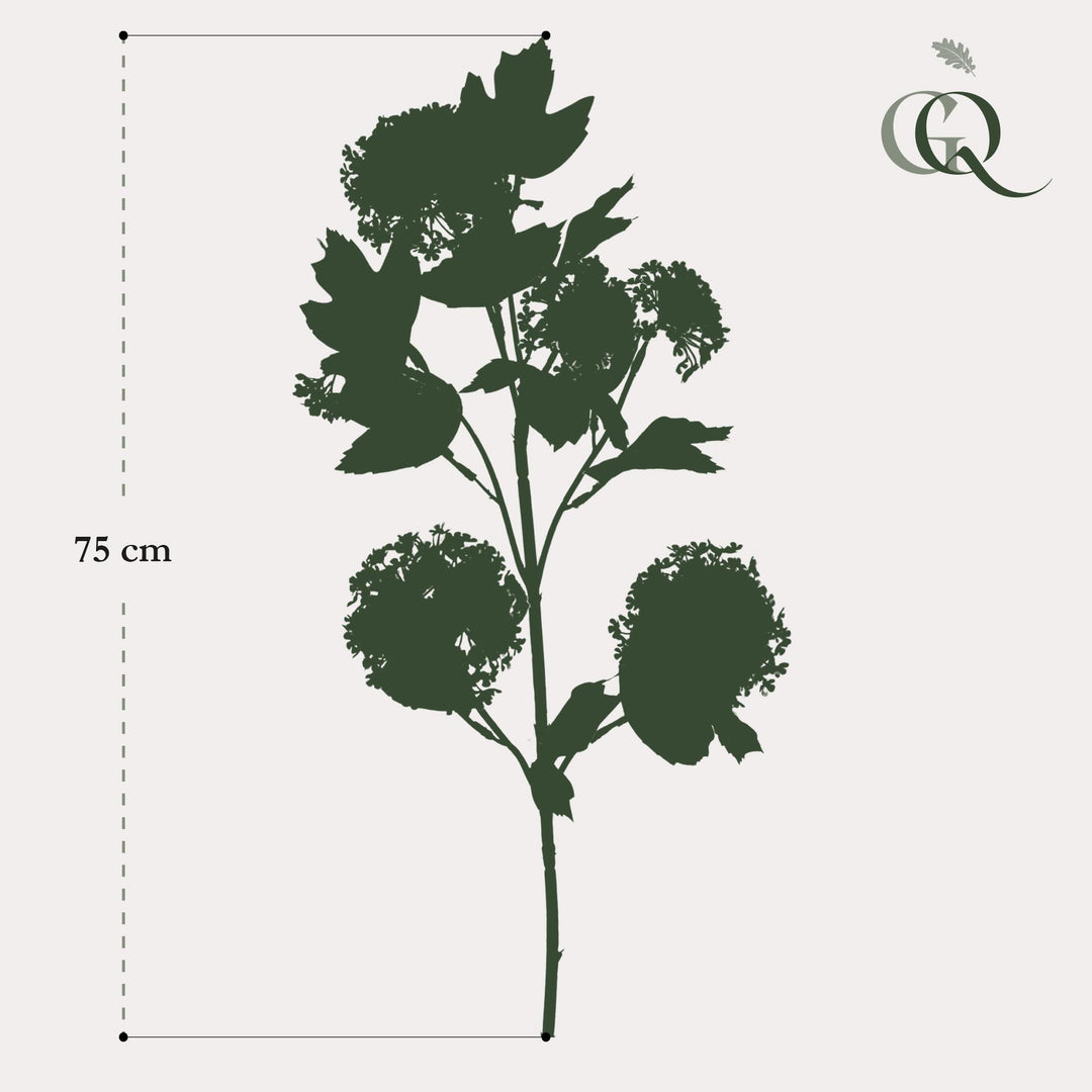 Kunstblumen Viburnum Zweig Creme – 75cm | Blüten-Set 4 Stück