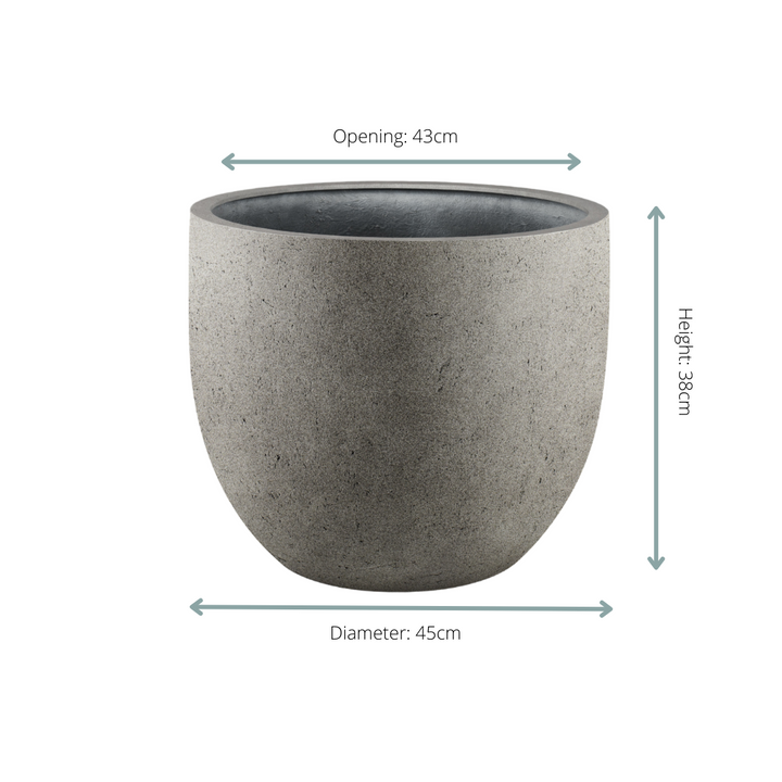 Topf Grigio New Egg Natur Beton - D45 x H38
