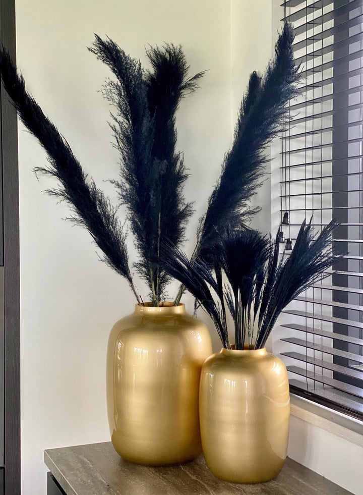 Vase Glas - Gold - H35 B25 cm - Blumentopf Zimmerpflanze