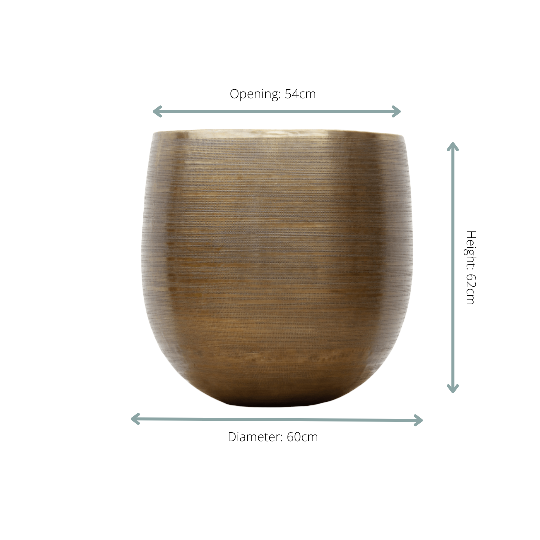 Rowen Gold - 60x62 cm - Dekorativer Blumentopf - Pflanztopf