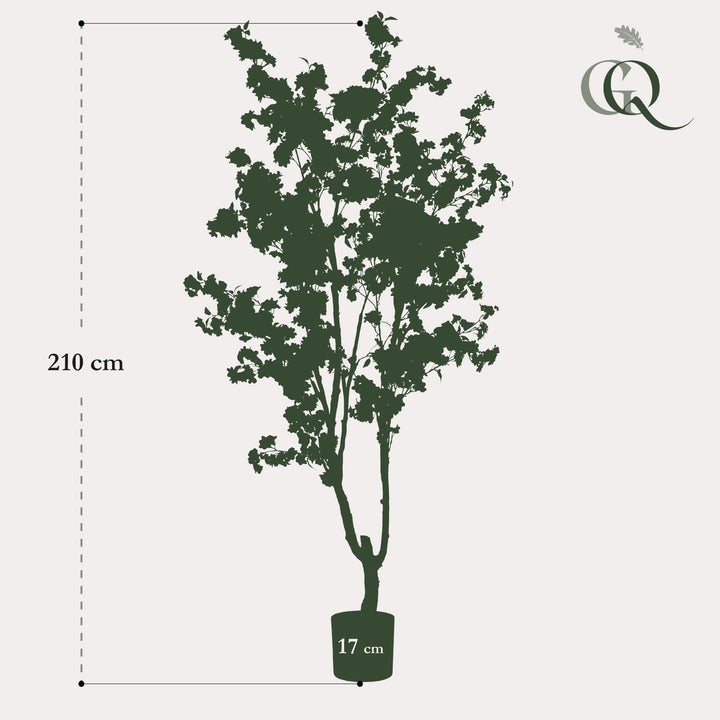 Kunstpflanze - Prunus - Kirschblüte - Weiß - 210cm | Kaufen