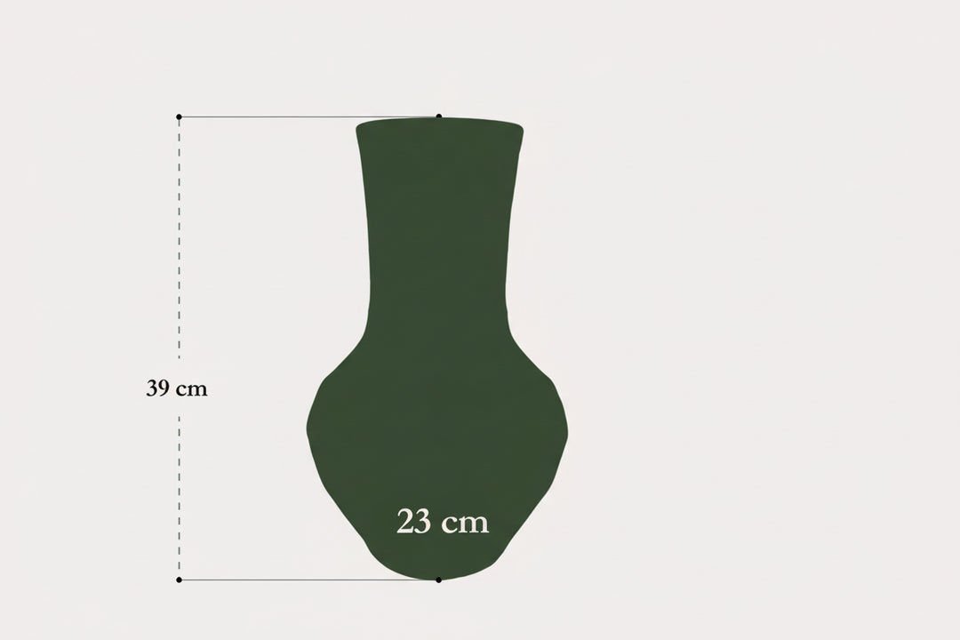Vase Stein - H39 B23 cm - Boa Brown - Blumentopf Zimmerpflanze