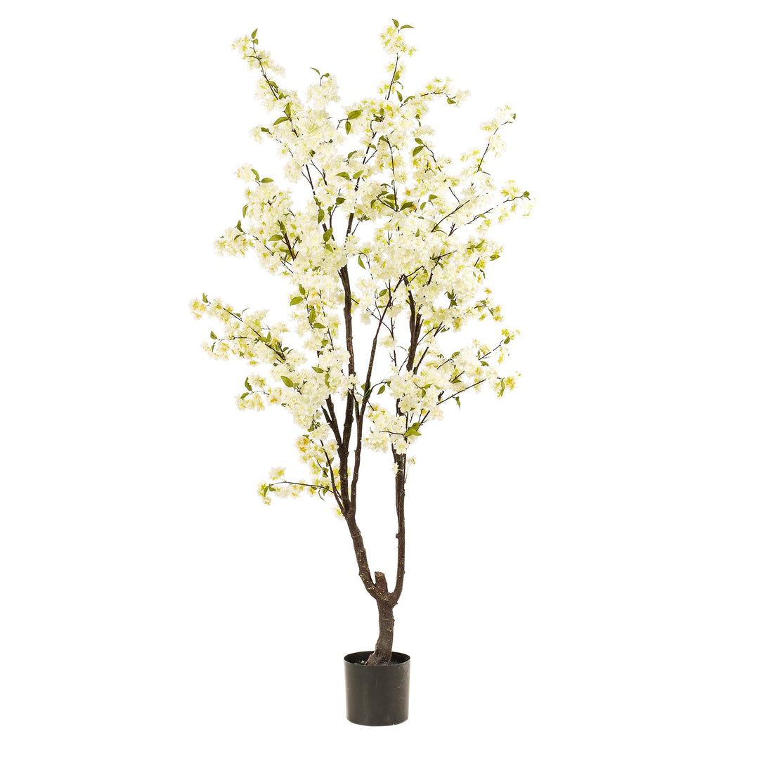 Kunstpflanze - Prunus - Kirschblüte - Weiß - 210cm | Kaufen